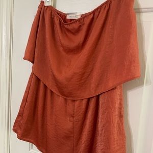 Honey Punch Satin Strapless Romper